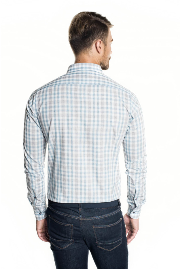 KOSZULA VERSONE 2741 DŁUGI RĘKAW SLIM FIT NIEBIESKI
