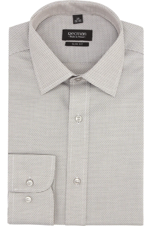 KOSZULA VERSONE 2750 DŁUGI RĘKAW SLIM FIT SZAROŚĆ