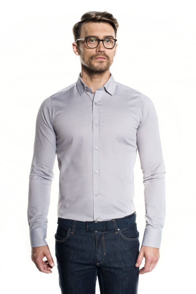 KOSZULA VERSONE 2750 DŁUGI RĘKAW SLIM FIT SZAROŚĆ