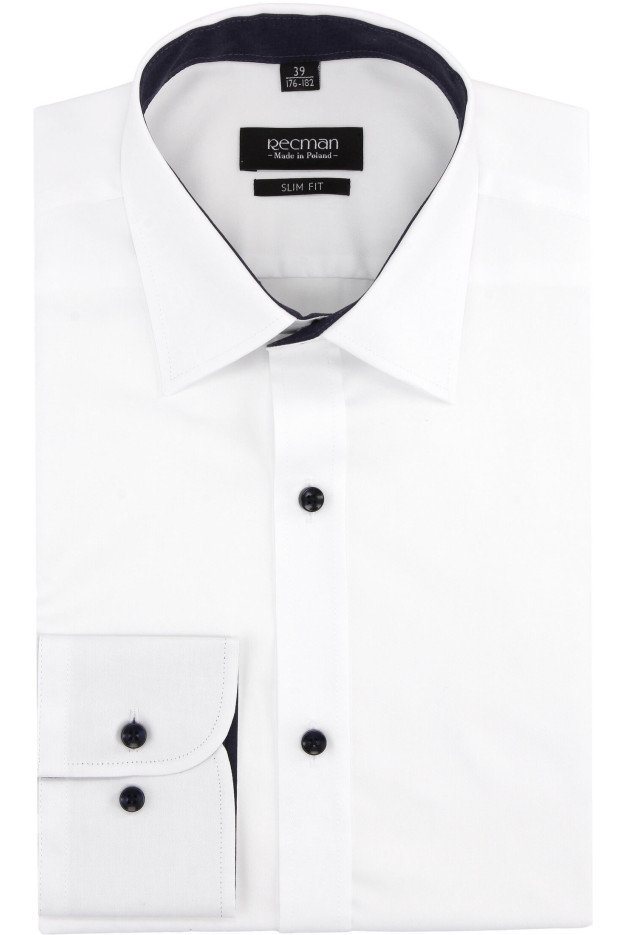 KOSZULA BEXLEY 2768E DŁUGI RĘKAW SLIM FIT BIAŁY