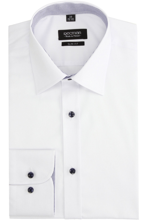KOSZULA BEXLEY 2769E DŁUGI RĘKAW SLIM FIT BIAŁY