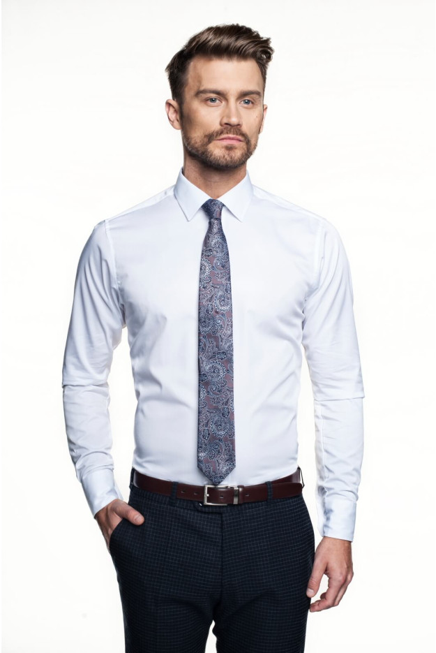 KOSZULA BEXLEY 2788 DŁUGI RĘKAW CUSTOM FIT BIAŁY
