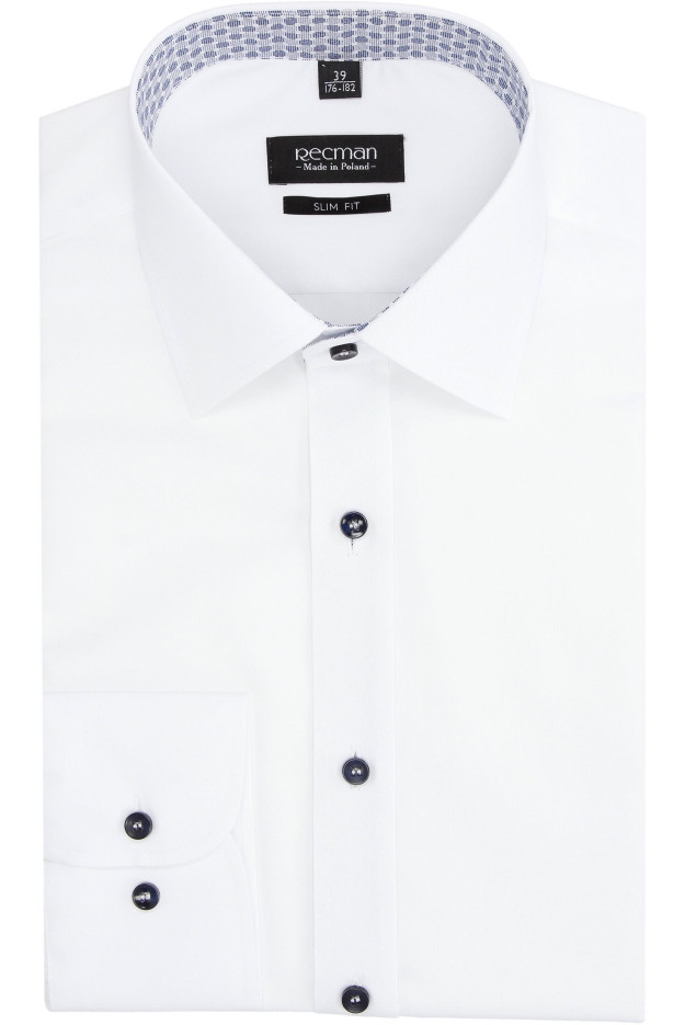 KOSZULA BEXLEY 2789 DŁUGI RĘKAW SLIM FIT BIAŁY