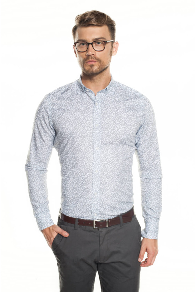 KOSZULA VERSONE 5004A DŁUGI RĘKAW SLIM FIT SZAROŚĆ