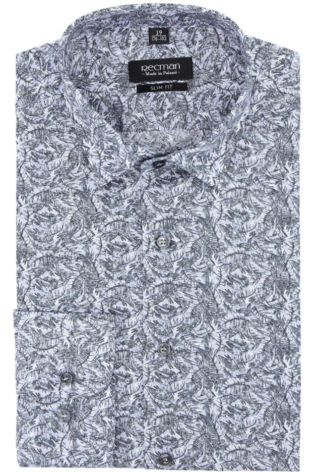 KOSZULA VERSONE 2826 DŁUGI RĘKAW SLIM FIT FIOLET