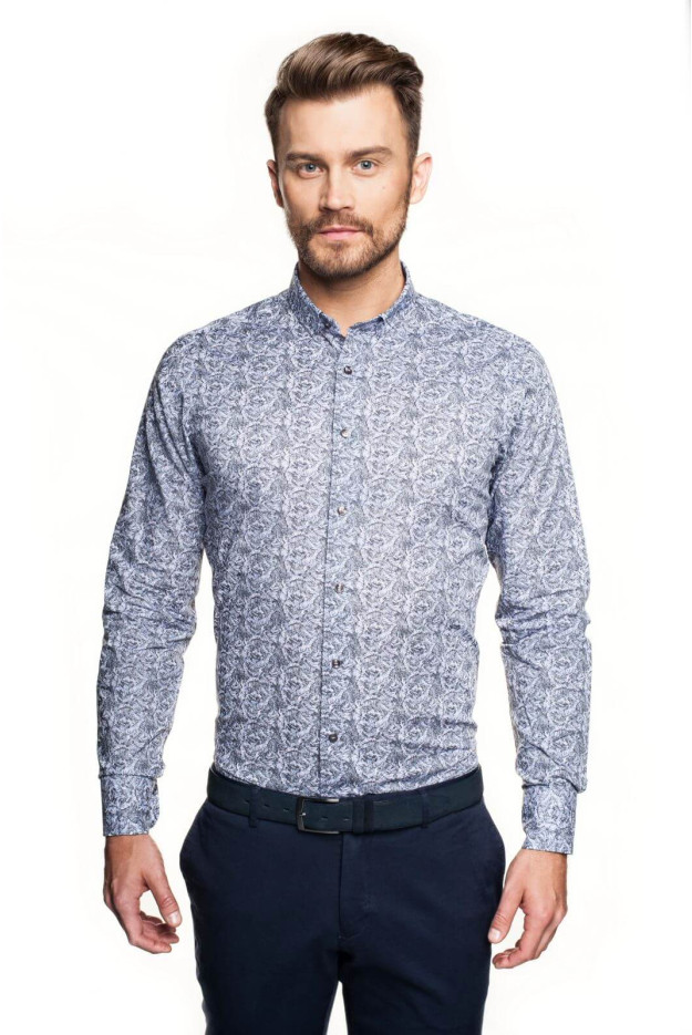 KOSZULA VERSONE 2826 DŁUGI RĘKAW SLIM FIT FIOLET