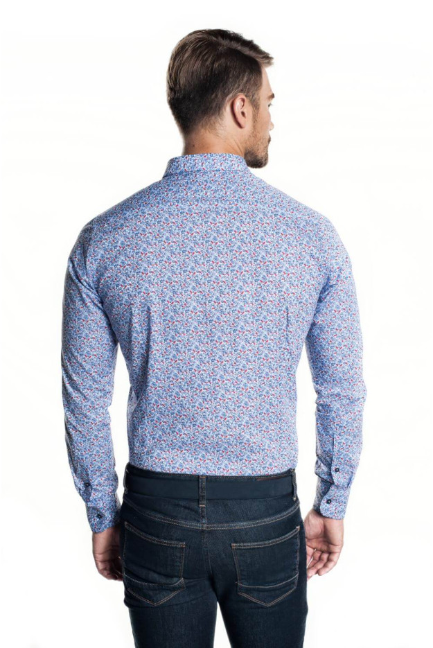 KOSZULA VERSONE 2827 DŁUGI RĘKAW SLIM FIT NIEBIESKI
