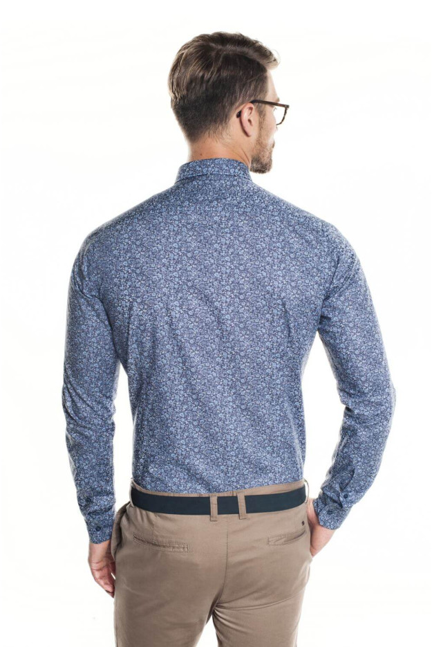 KOSZULA VERSONE 2829 DŁUGI RĘKAW SLIM FIT NIEBIESKI
