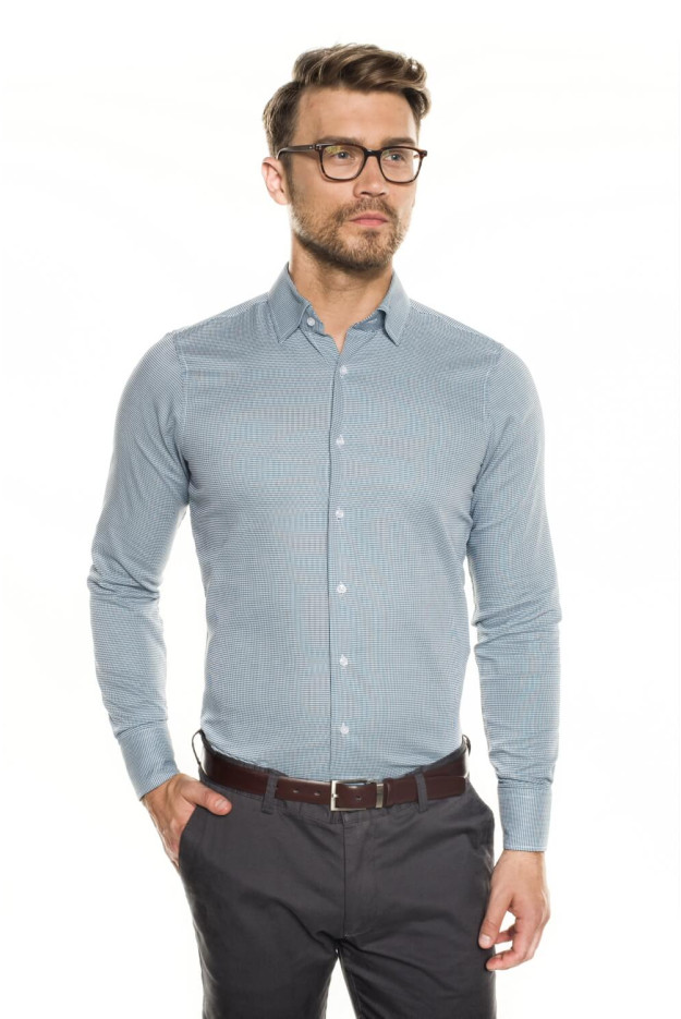 KOSZULA VERSONE 2812 DŁUGI RĘKAW SLIM FIT ZIELEŃ