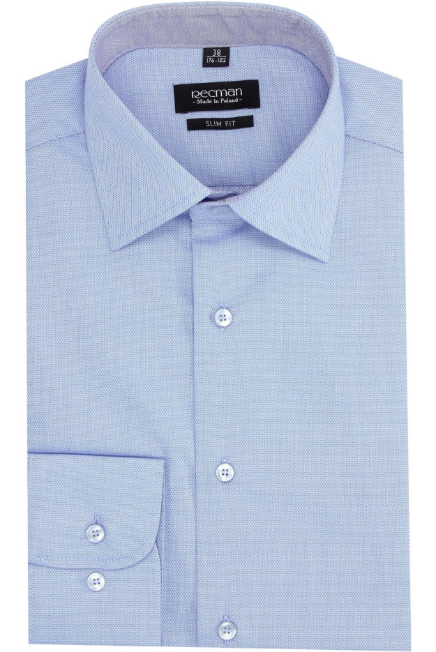 KOSZULA BEXLEY 2454 DŁUGI RĘKAW SLIM FIT NIEBIESKI