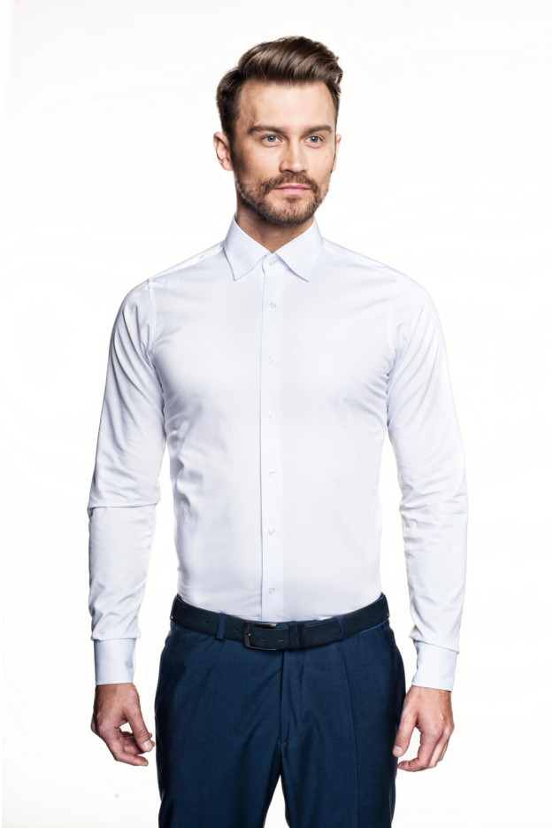 KOSZULA BEXLEY 2800 DŁUGI RĘKAW SLIM FIT BIAŁY