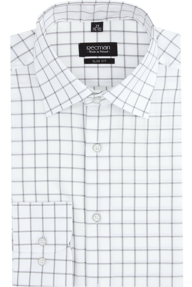 KOSZULA VERSONE 2701 DŁUGI RĘKAW SLIM FIT BIAŁY