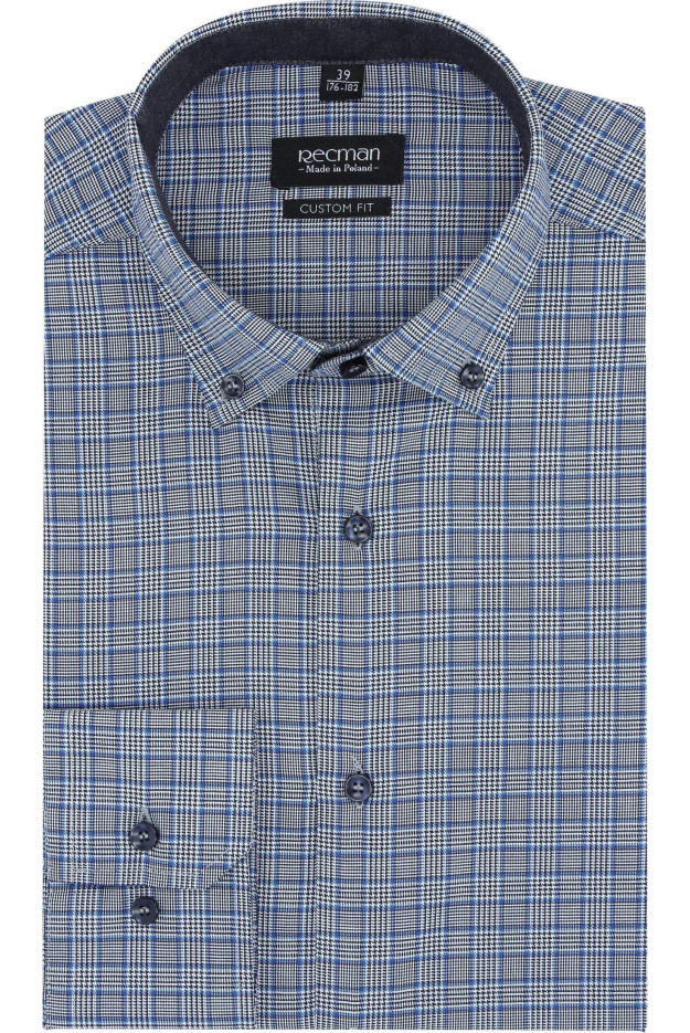 KOSZULA BEXLEY 2459 DŁUGI RĘKAW CUSTOM FIT NIEBIESKI
