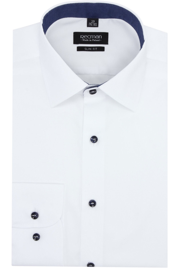 KOSZULA BEXLEY 2789/2 DŁUGI RĘKAW SLIM FIT BIAŁY