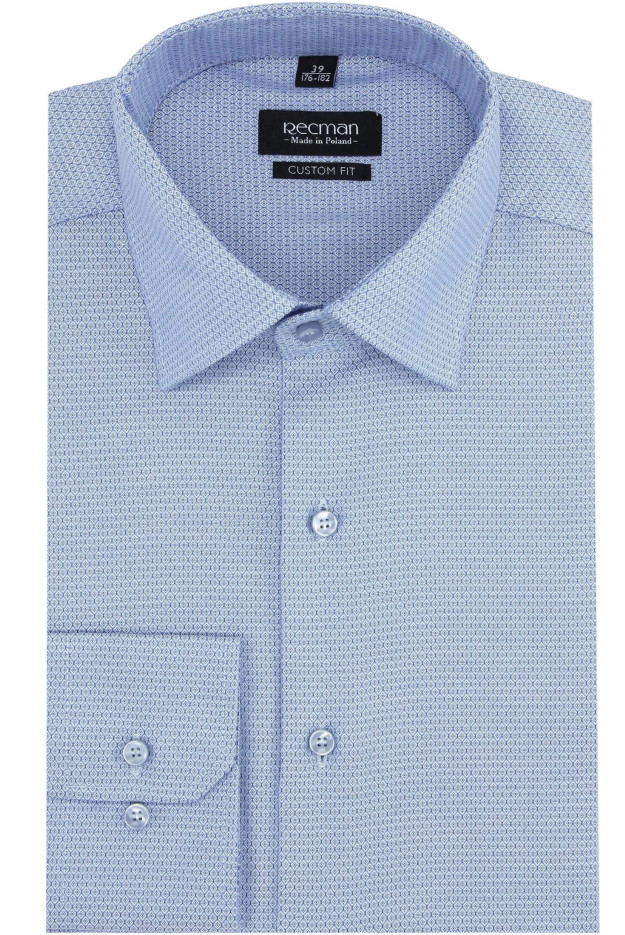 KOSZULA VERSONE 2863 DŁUGI RĘKAW CUSTOM FIT NIEBIESKI