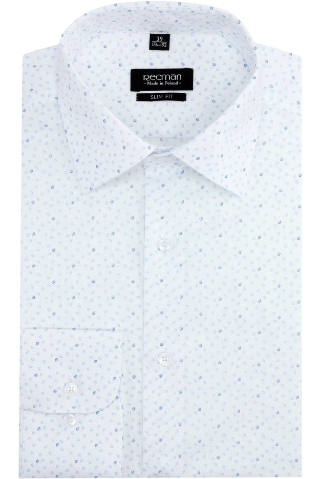 KOSZULA VERSONE 2871 DŁUGI RĘKAW SLIM FIT BIAŁY