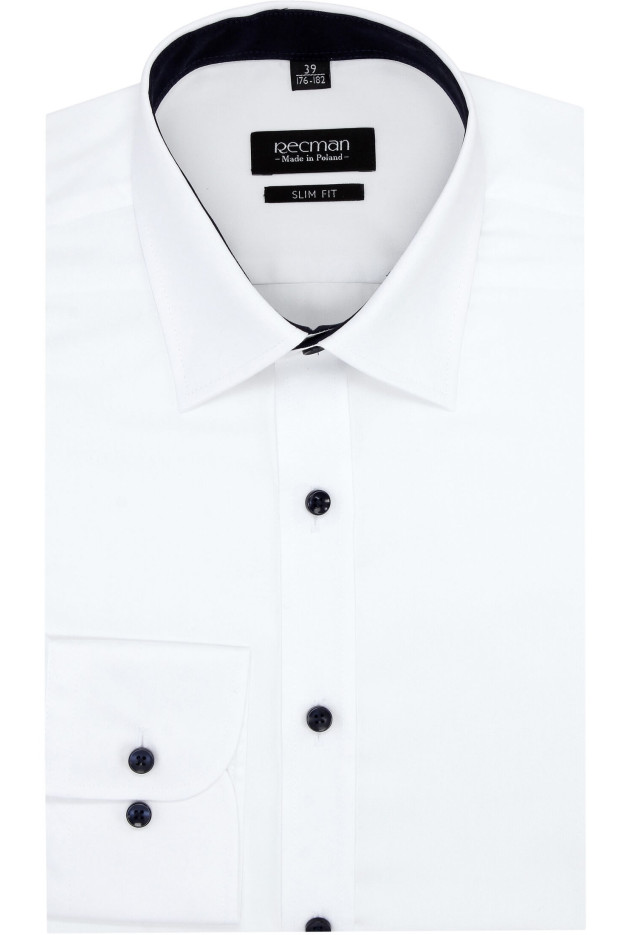 KOSZULA BEXLEY 2876E DŁUGI RĘKAW SLIM FIT BIAŁY