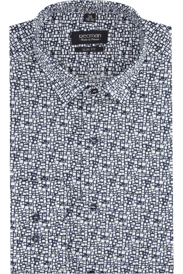 KOSZULA VERSONE 2880 DŁUGI RĘKAW SLIM FIT GRANAT