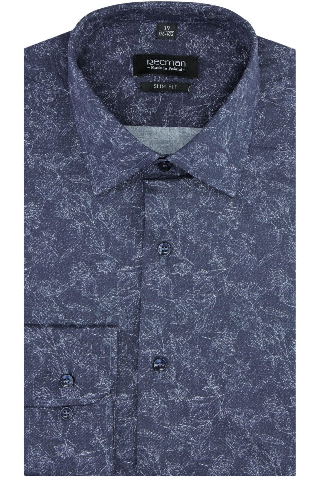 KOSZULA VERSONE 2883 DŁUGI RĘKAW SLIM FIT GRANAT