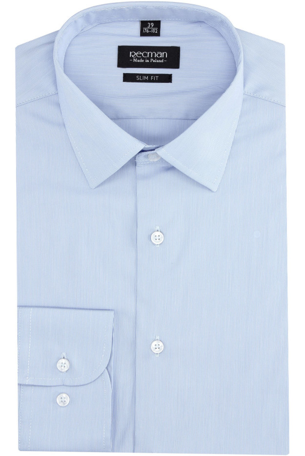 KOSZULA VERSONE 2889 DŁUGI RĘKAW SLIM FIT NIEBIESKI