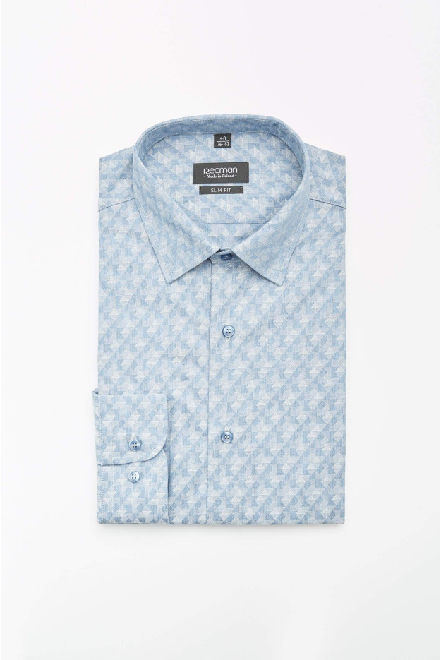KOSZULA VERSONE 2905 DŁUGI RĘKAW SLIM FIT NIEBIESKI