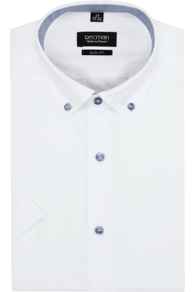 KOSZULA BEXLEY 2914 KRÓTKI RĘKAW SLIM FIT BIAŁY KOSZULA BEXLEY 2914 KRÓTKI RĘKAW SLIM FIT BIAŁY