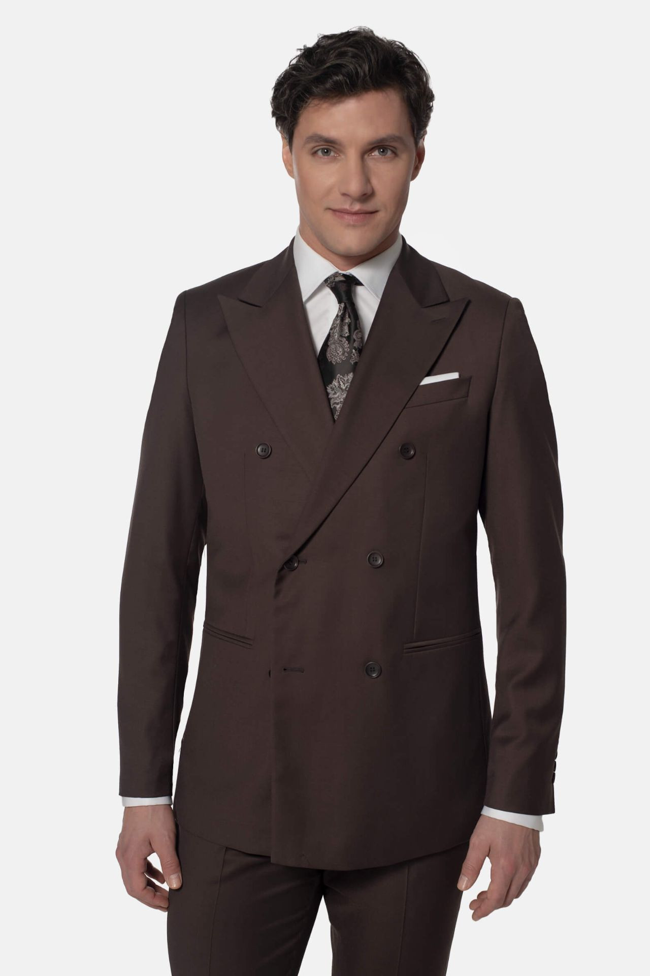 MARYNARKA TARDIANO BRĄZOWA SLIM FIT DWURZĘDOWA Z WEŁNĄ