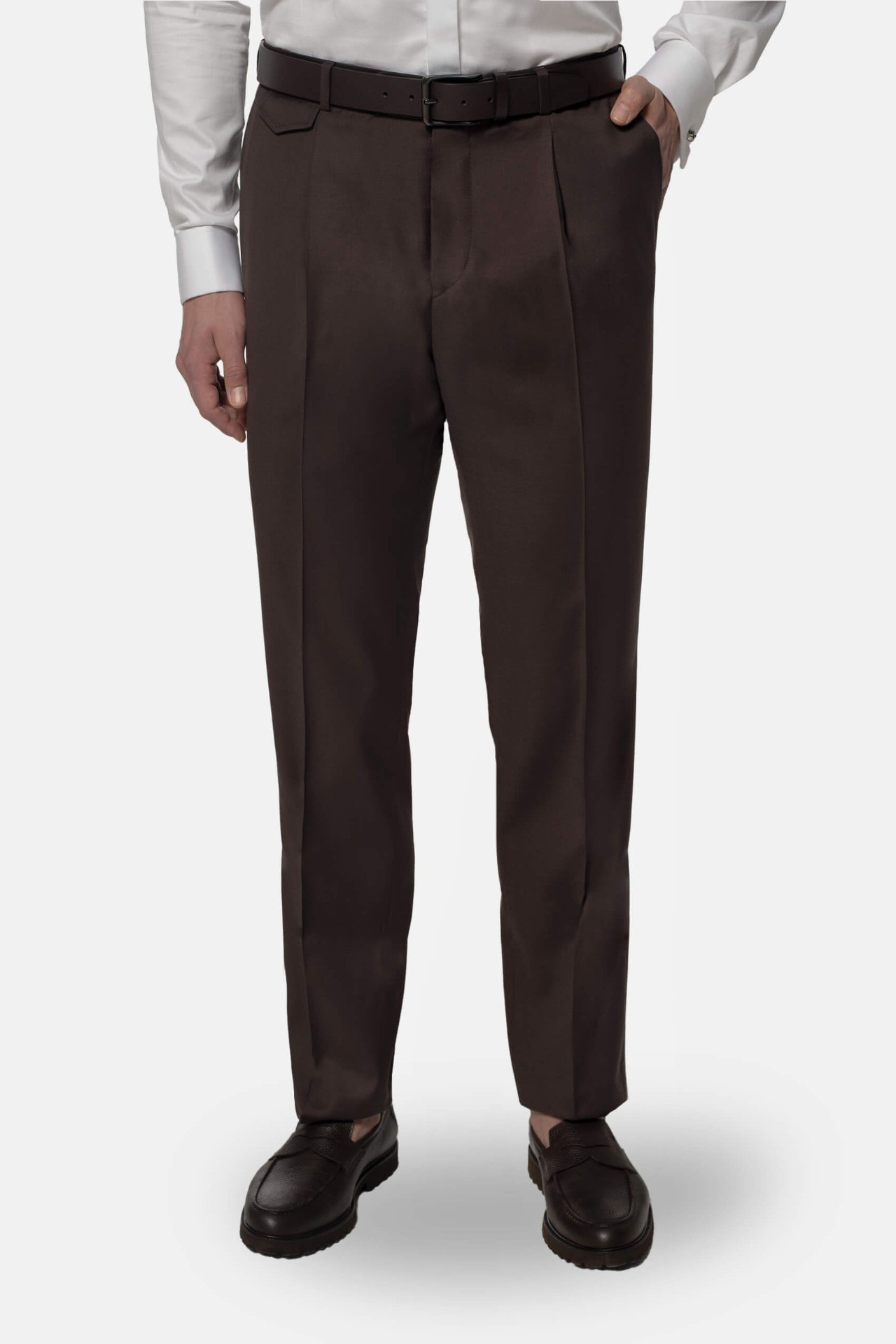 SPODNIE TARDIANO 323 BRĄZOWE Z WEŁNĄ