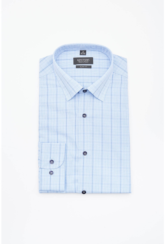 KOSZULA COVIVA 2925 DŁUGI RĘKAW SLIM FIT NIEBIESKA