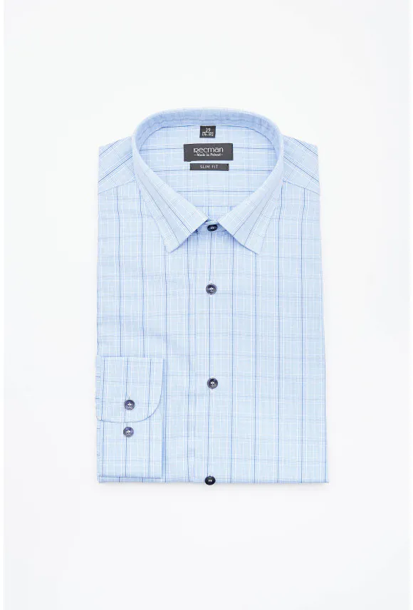 KOSZULA COVIVA 2925 DŁUGI RĘKAW SLIM FIT NIEBIESKA