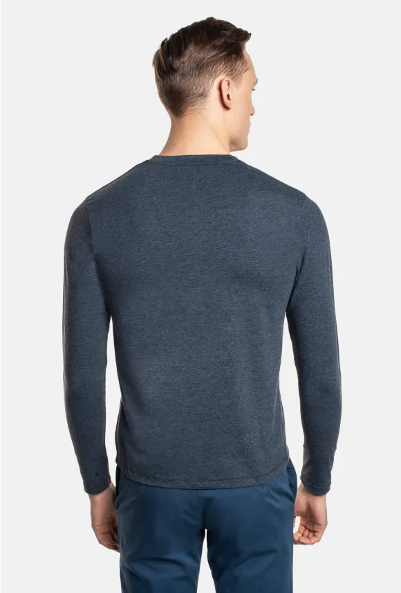 BLUZA CERDA Z DEKOLTEM TYPU SEREK GRANATOWA