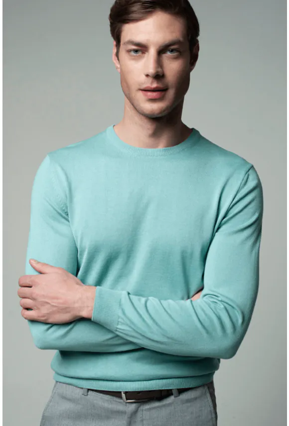 SWETER MOULIN Z OKRĄGŁYM DEKOLTEM ZIELONY