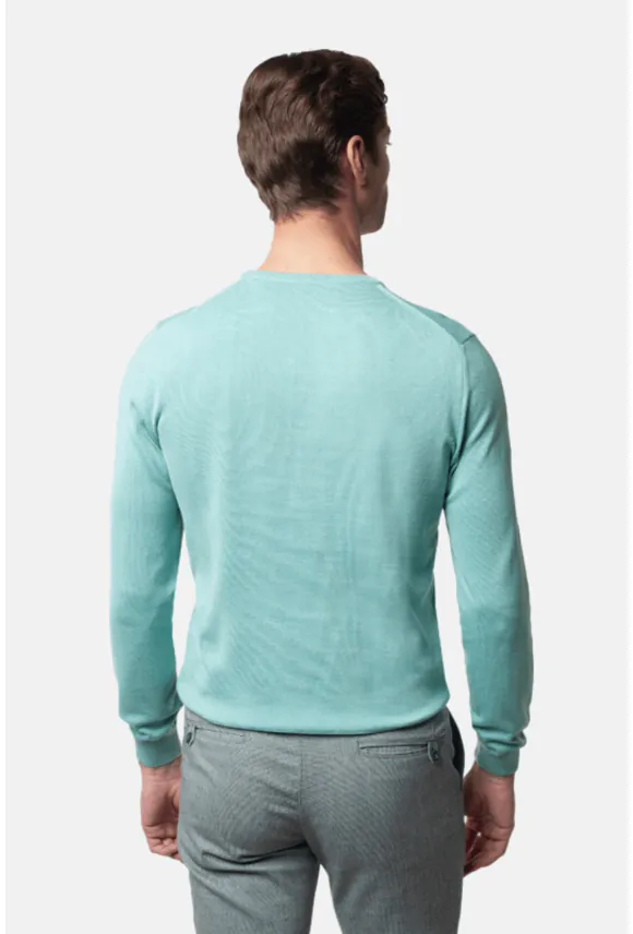 SWETER MOULIN Z OKRĄGŁYM DEKOLTEM ZIELONY