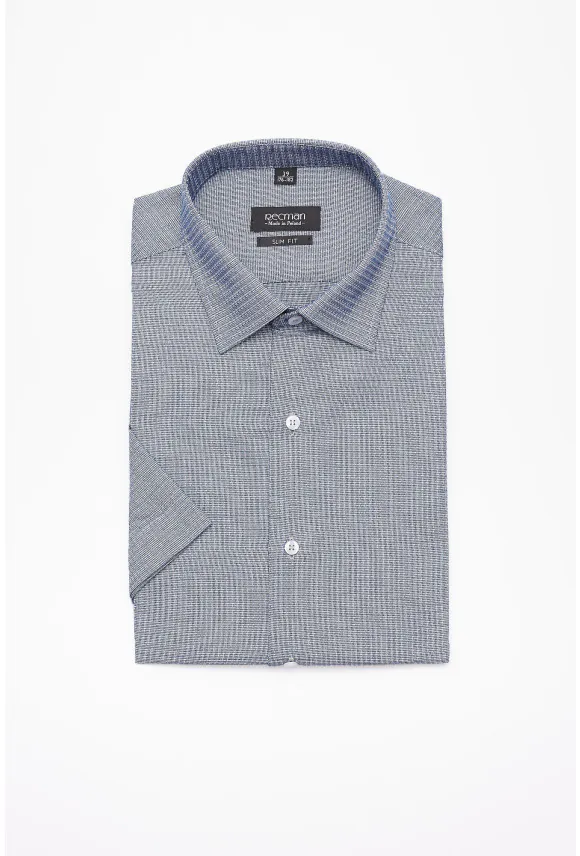 KOSZULA CORSINI 3022 KRÓTKI RĘKAW SLIM FIT GRANATOWA