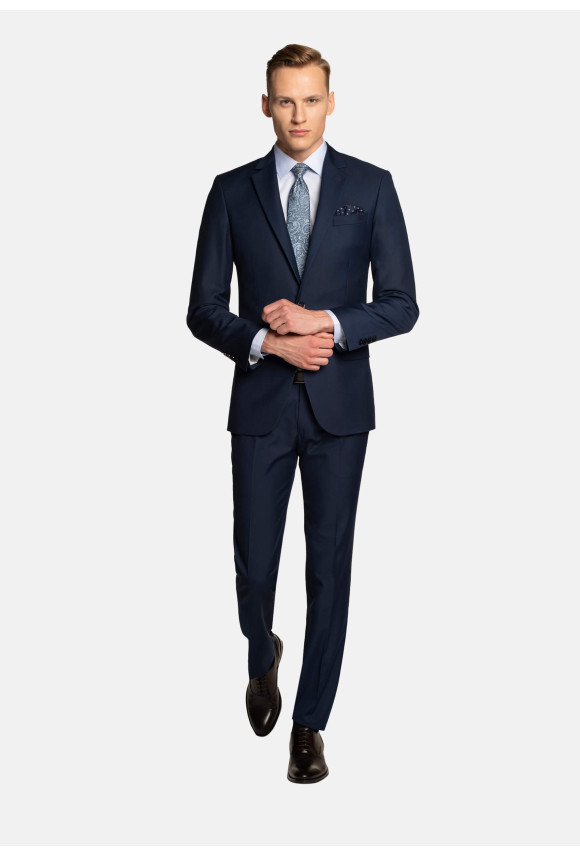 GARNITUR BIANCO 313 NIEBIESKI SLIM FIT JEDNORZĘDOWY