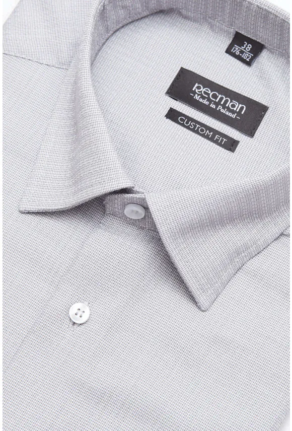 KOSZULA CORSINI 3023 KRÓTKI RĘKAW CUSTOM FIT SZARA
