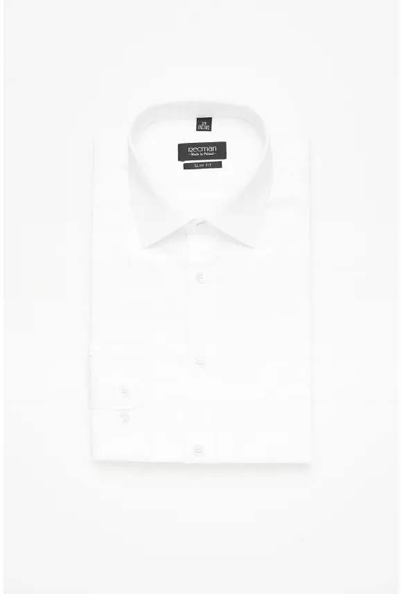 KOSZULA VERSONE 3028 DŁUGI RĘKAW SLIM FIT BIAŁY