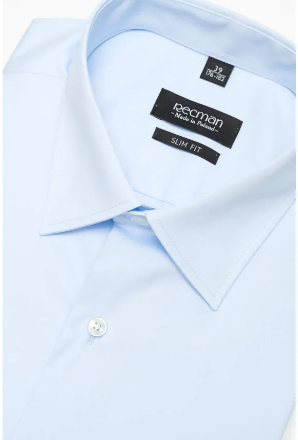 KOSZULA VERSONE 2987/1E DŁUGI RĘKAW SLIM FIT BŁĘKITNY