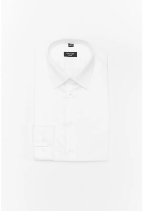 KOSZULA VERSONE 3044D DŁUGI RĘKAW SLIM FIT BIAŁY
