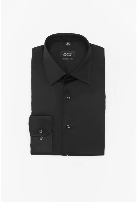 KOSZULA VERSONE 3055E DŁUGI RĘKAW CUSTOM FIT CZERŃ