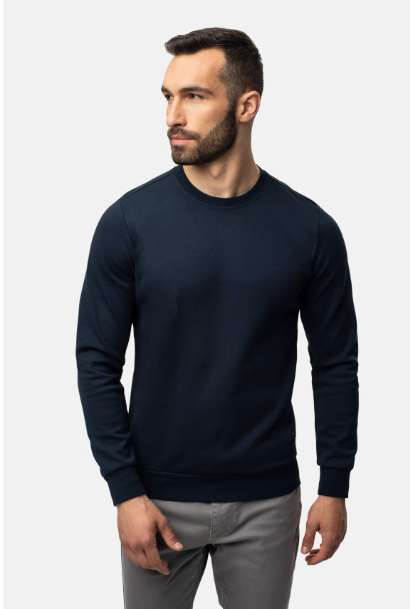 BLUZA CLUB Z OKRĄGŁYM DEKOLTEM GRANATOWA BLUZA CLUB Z OKRĄGŁYM DEKOLTEM GRANATOWA