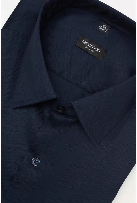 KOSZULA VERSONE 3053M DŁUGI RĘKAW SLIM FIT GRANATOWA