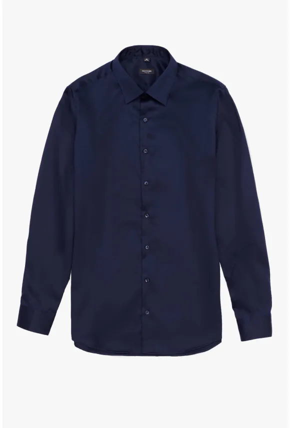 KOSZULA VERSONE 3053M DŁUGI RĘKAW SLIM FIT GRANATOWA