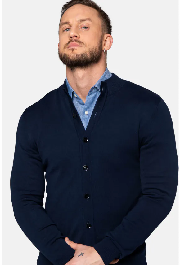 SWETER TROIA ROZPINANY GRANATOWY