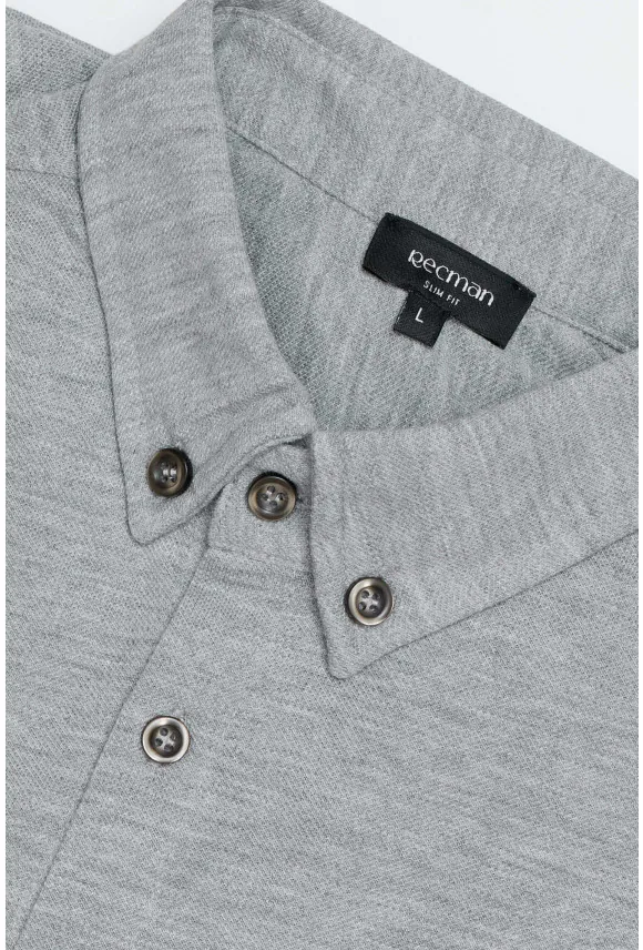 KOSZULA FORMENTO 3012 DŁUGI RĘKAW SLIM FIT SZARA
