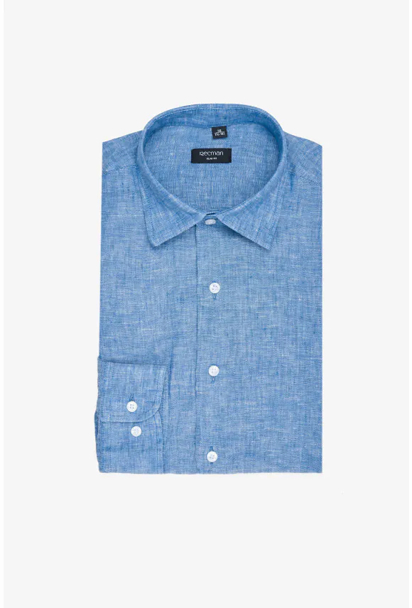 KOSZULA FORMENTO 3015 DŁUGI RĘKAW SLIM FIT NIEBIESKA