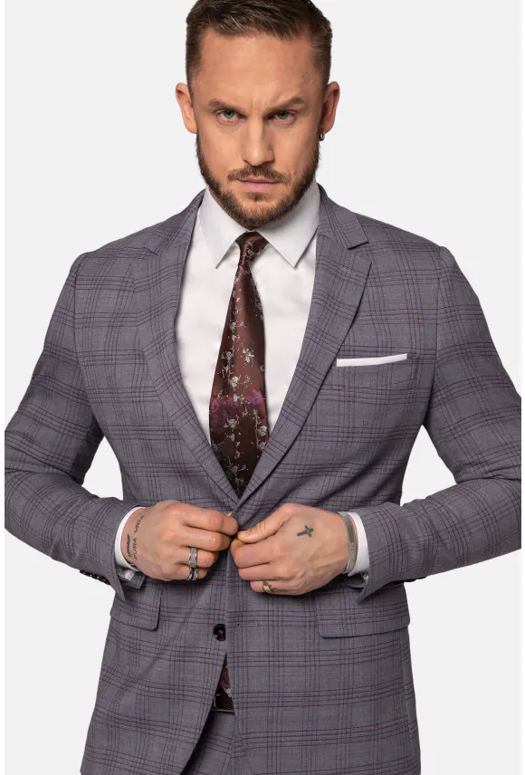 MARYNARKA HORIZON SZARA SLIM FIT