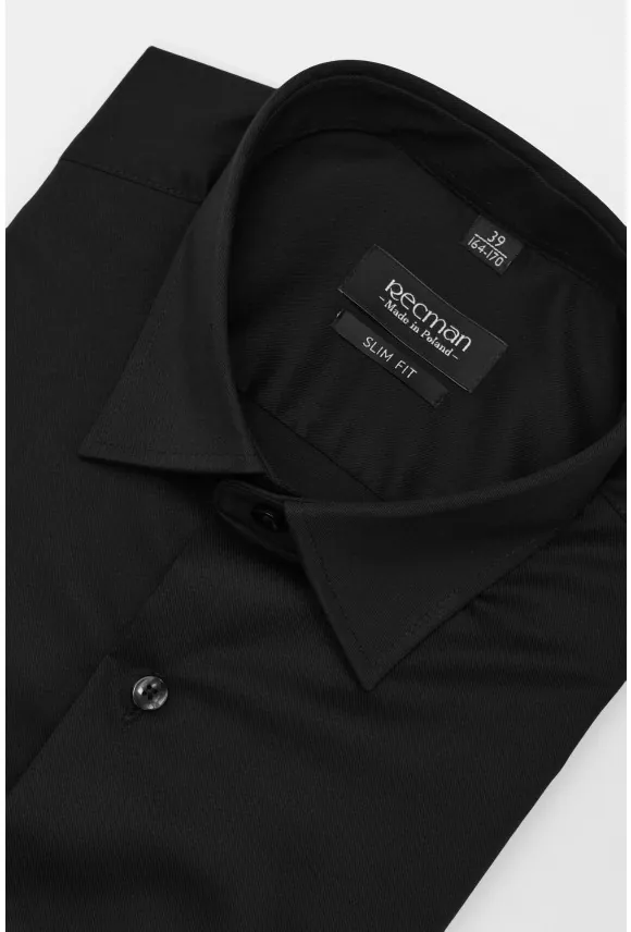 KOSZULA VERSONE 3092E DŁUGI RĘKAW SLIM FIT CZARNA