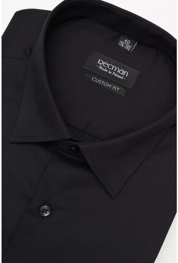 KOSZULA VERSONE 3092E DŁUGI RĘKAW CUSTOM FIT CZARNA