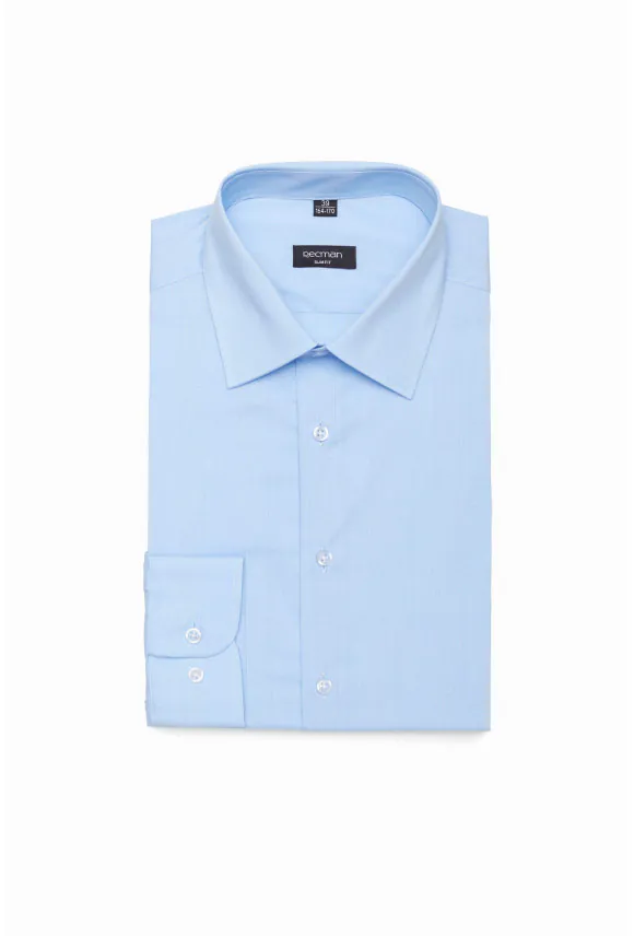 KOSZULA COVIVA 3096D DŁUGI RĘKAW SLIM FIT NIEBIESKA